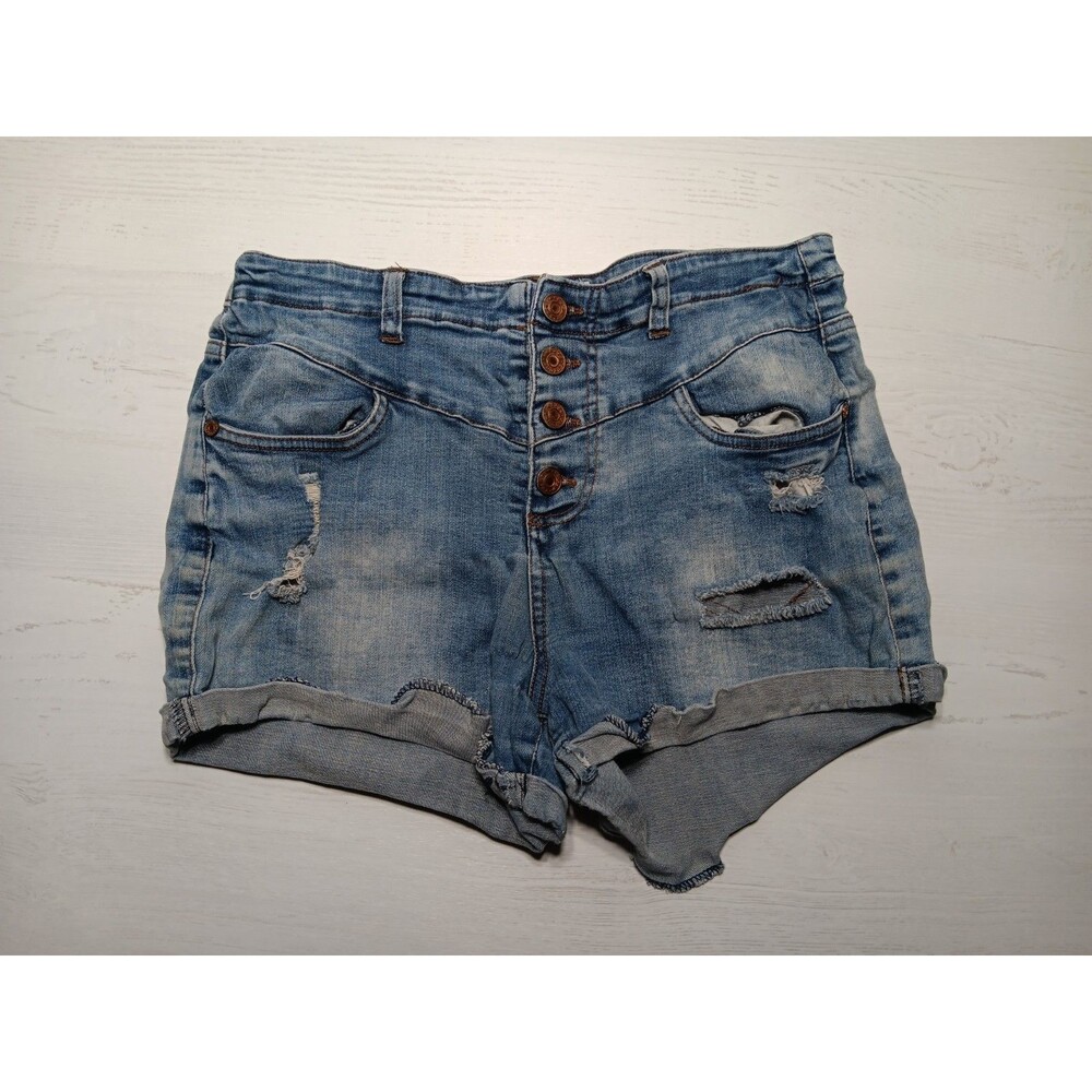 Refuge Jean Shorts Women 2 Low Rise Distressed (Sz 2 W29)